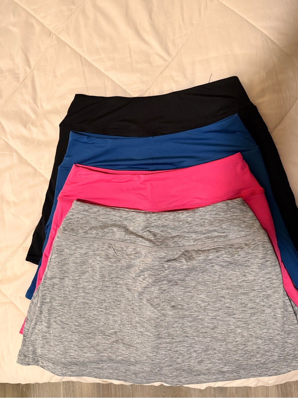 Women’s Active Skirt Pack of 4- Gray, Hot Pink, Blue, Black